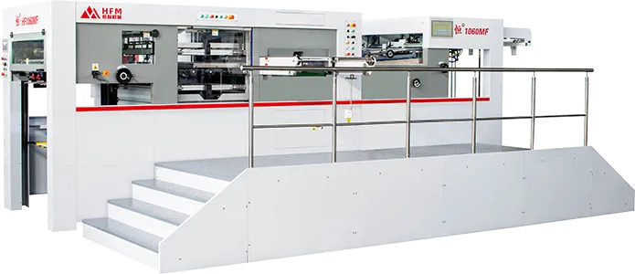 Máquina de corte e vinco plana automática com unidade de descarte (até 450 ton)